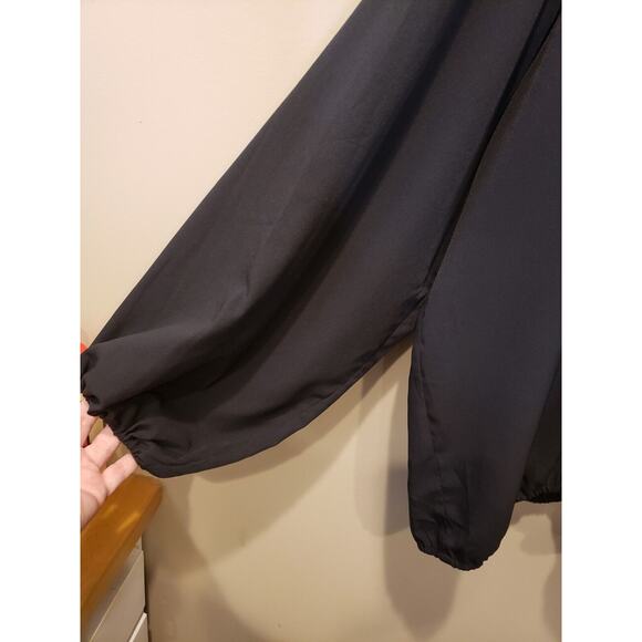 Universal Standard Womens Black V Neck Long Sleeve Top M (18-20) Elastic Waist - Picture 4 of 9